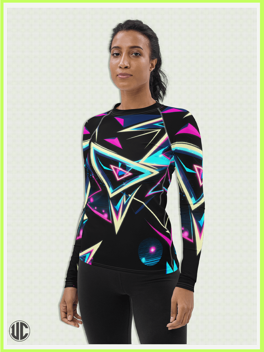 Electric ’80s Neon – Women’s Rash Guard product image (3)
