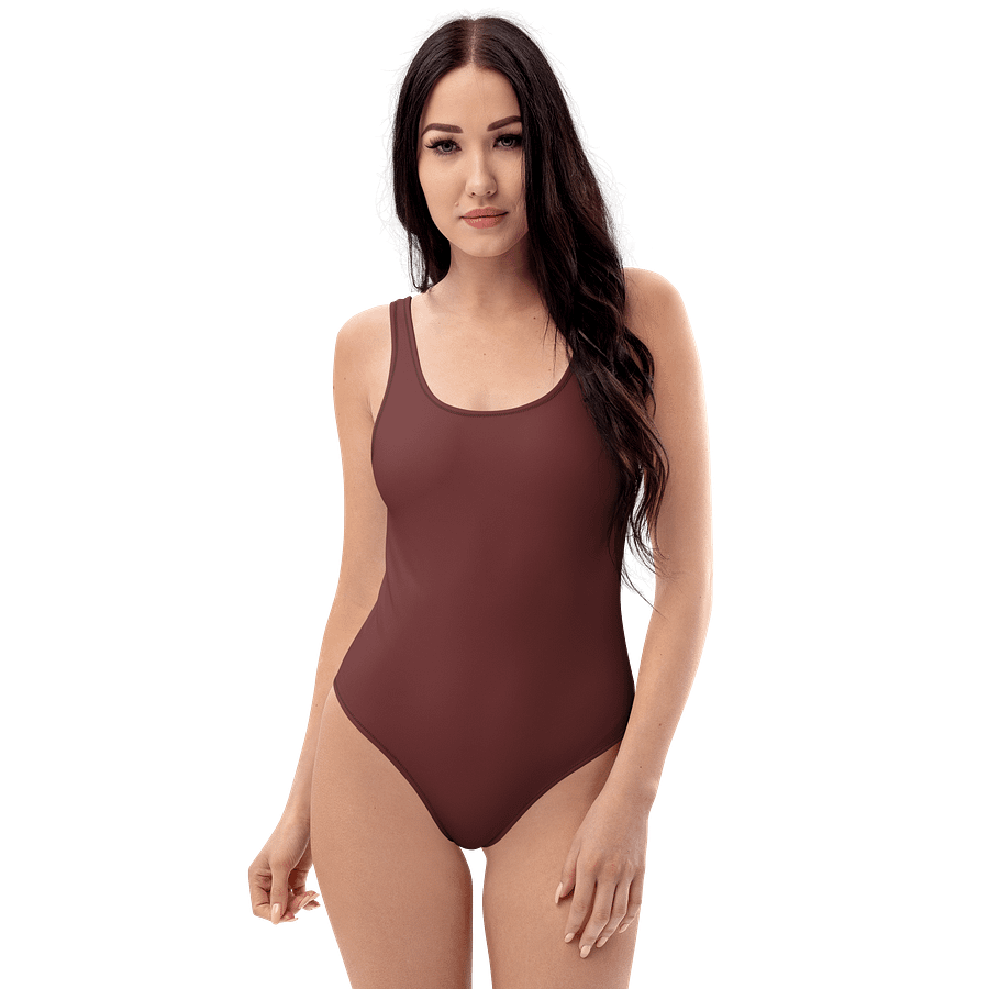 Auburn Red Brown Solid Color Retro Inspired Women's One Piece Swimsuit product image (3)