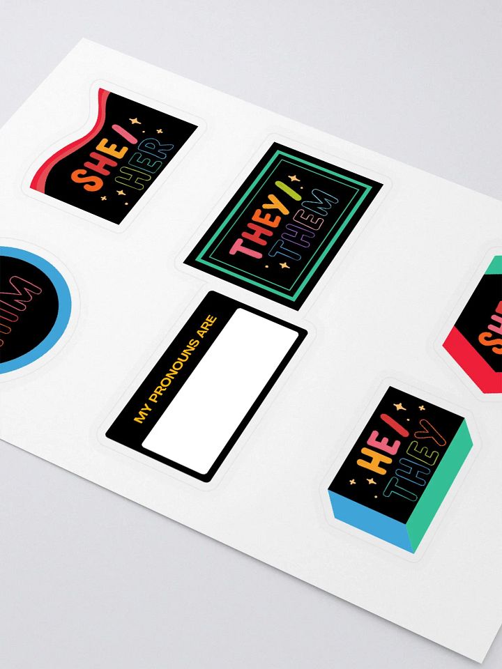 Pronouns LGBTQ+ Full Sticker Sheet product image (2)