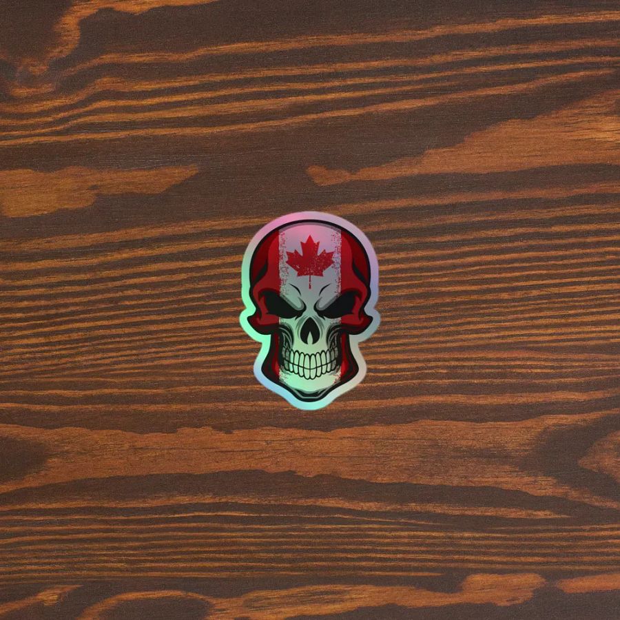 Canadian Skull Holographic Sticker Set product image (5)