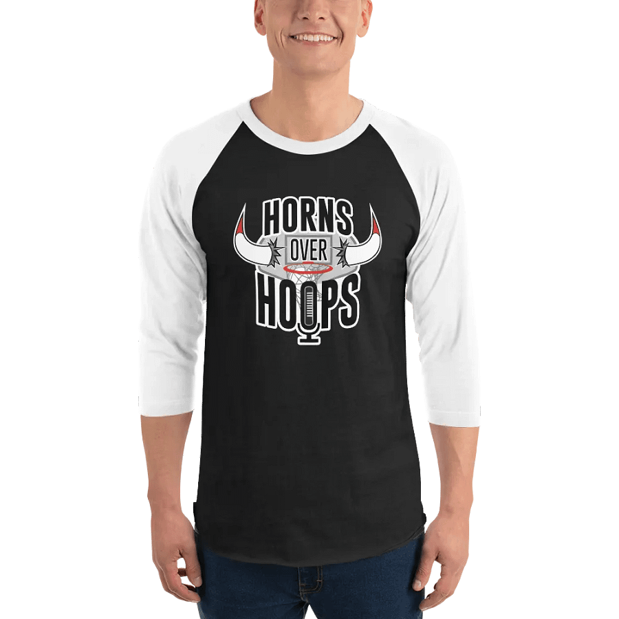 Horns Over Hoops Basketball Raglan Tee product image (1)