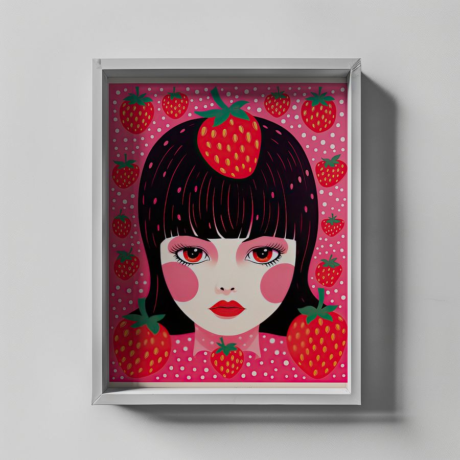 Yayoi Kusama Strawberry Girl Maximalist Art Print product image (27)