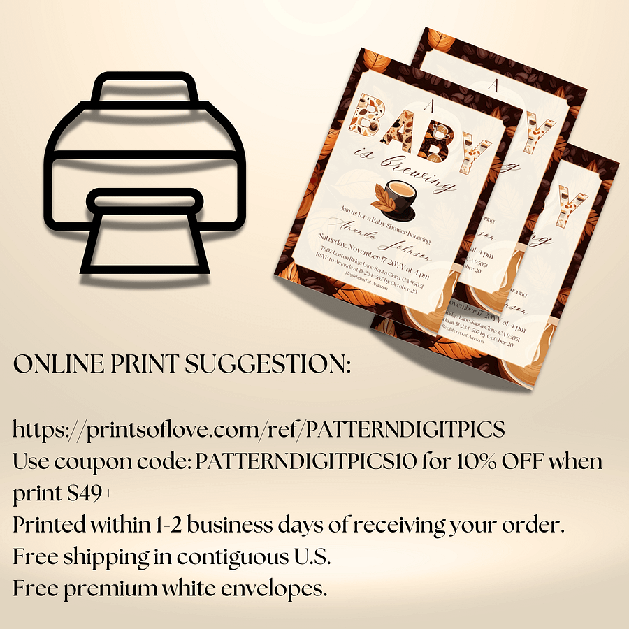 Coffee Themed Baby Shower Invitation Template, Rustic A Baby is Brewing Party, Coffee Brunch Baby Shower Invite Idea, Digital Download Canva product image (10)