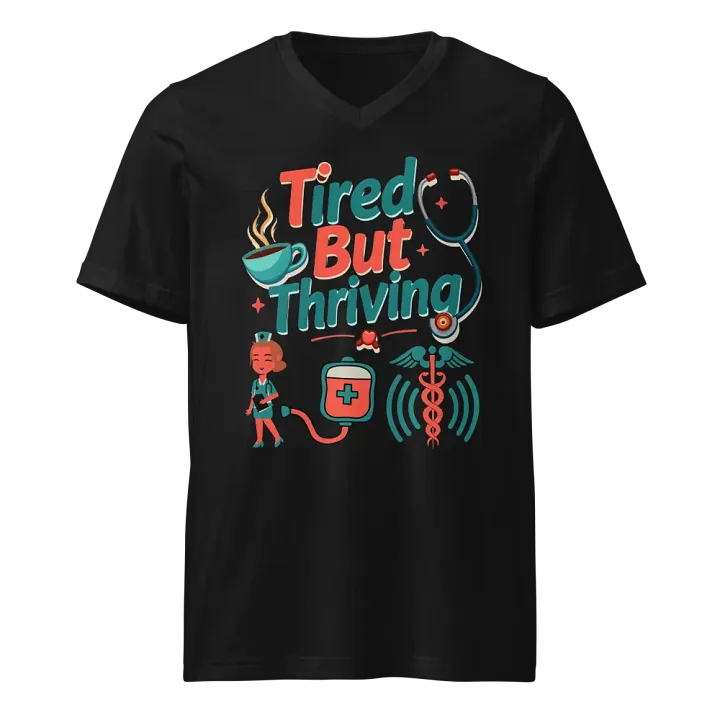 Tired But Thriving Healthcare V-Neck Tee product image (1)
