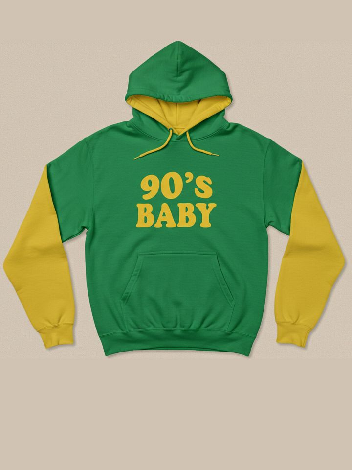 90S BABY HOODIE GR/YELL product image (1)