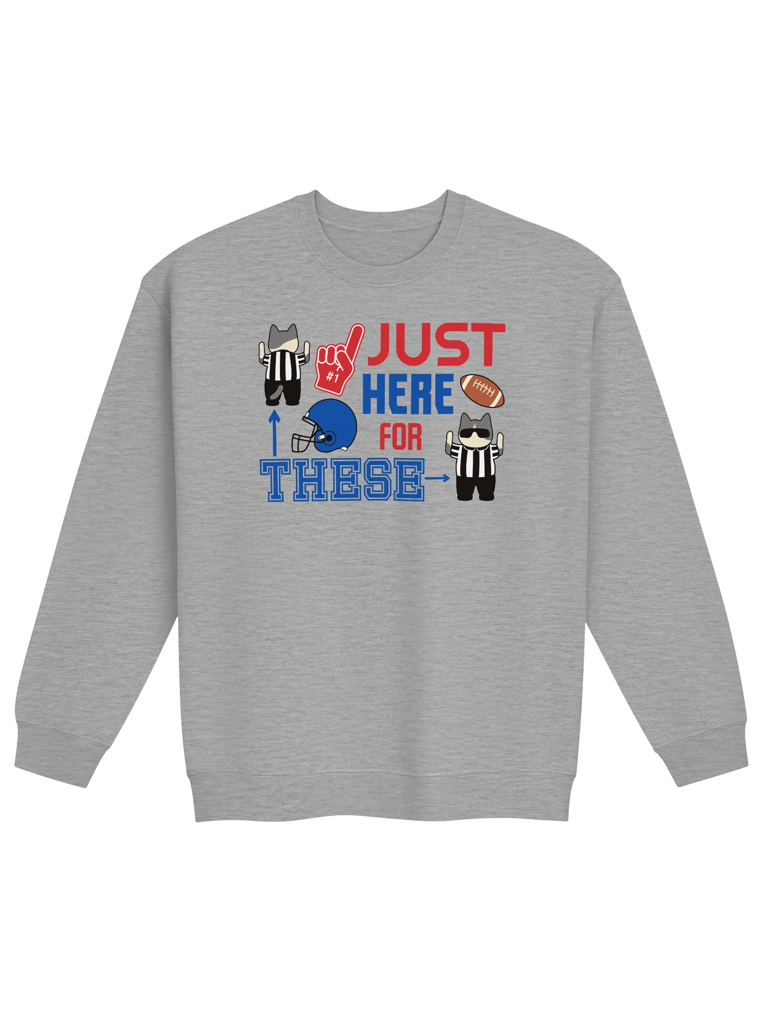 American Football Cat (JUST HERE FOR THESE - touchdown signals) - Unisex Adult Midweight Crewneck Sweatshirt product image (17)