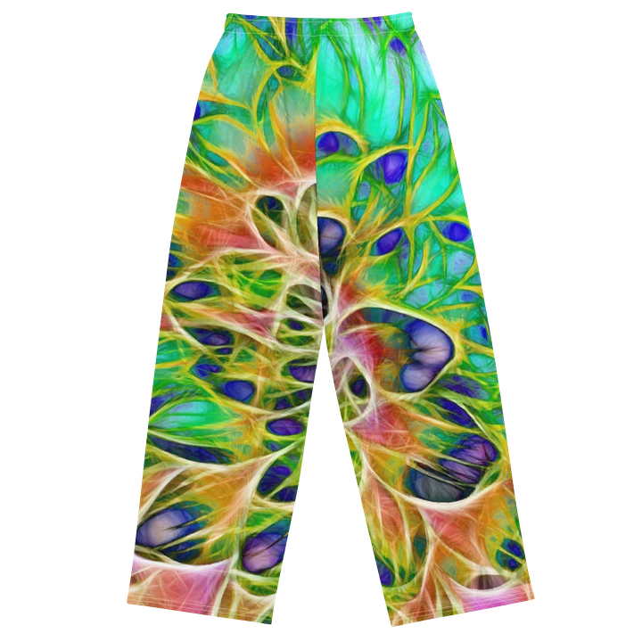 Abstract Peacock Chrysanthemum Wide Leg Pants product image (1)