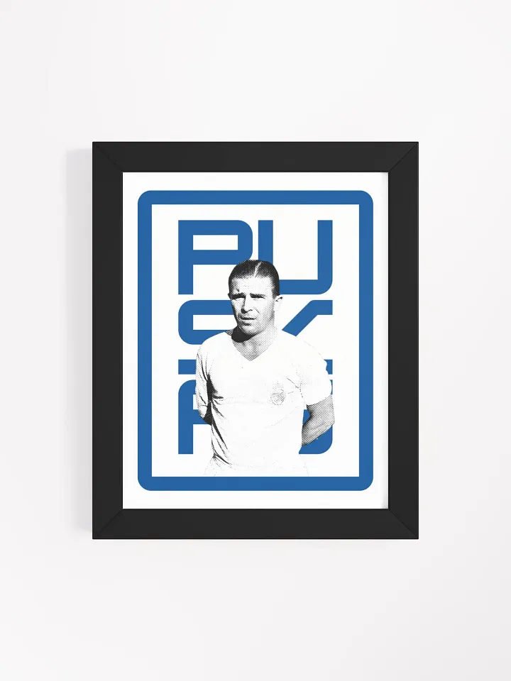 Ferenc Puskás BW Real Madrid Name Art Framed Print product image (2)
