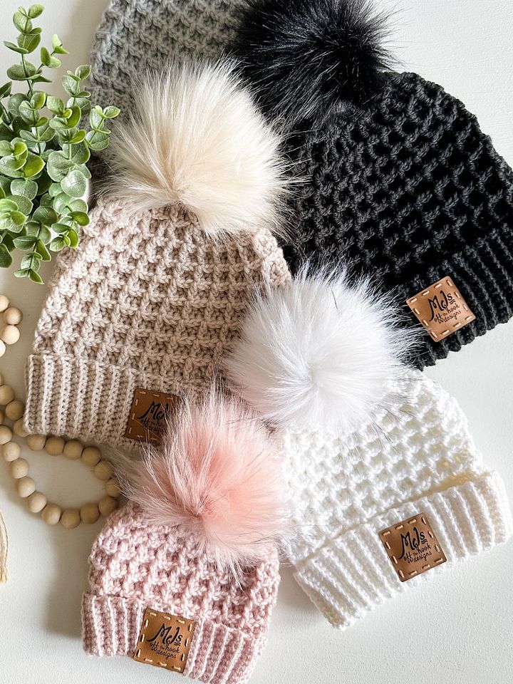 Waffle Stitch Hat Crochet Pattern product image (1)