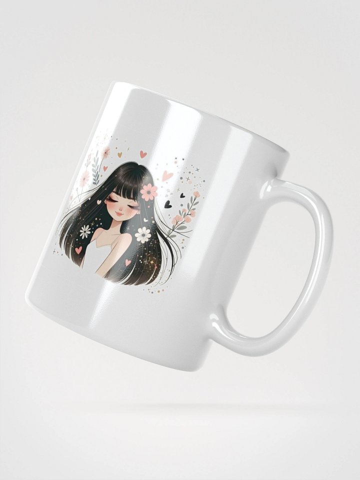 Charming Floral Girl Mug - Whimsical Aesthetic product image (4)