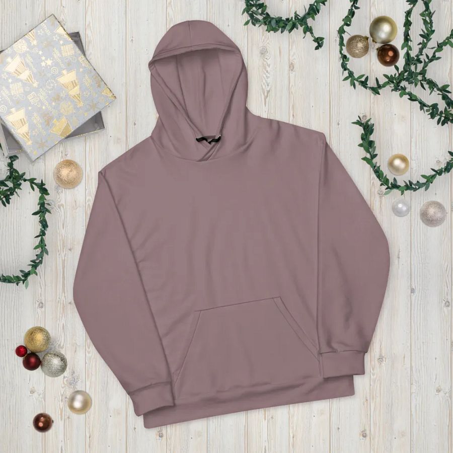 Plain Cool Purplish Brown Soft Summer Unisex Recycled Polyester Heavyweight Premium Hoodie by Treasure Pie product image (11)