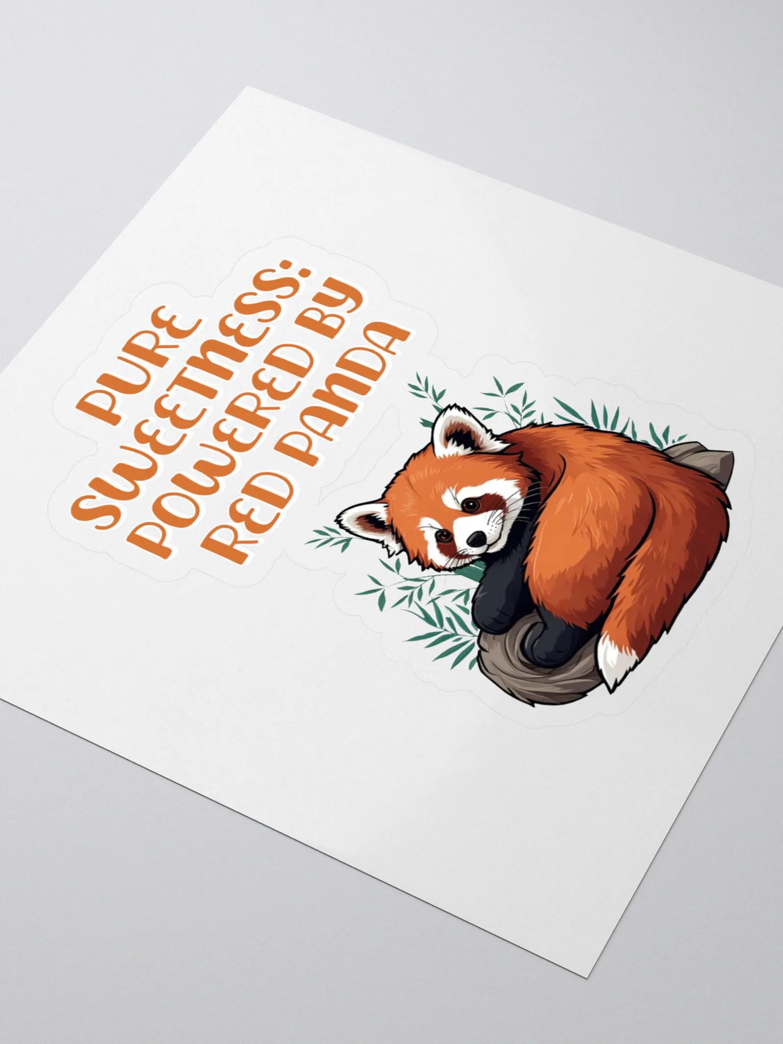 Pure Sweetness: Powered By Red Panda - Cute Animal Design Sticker product image (3)