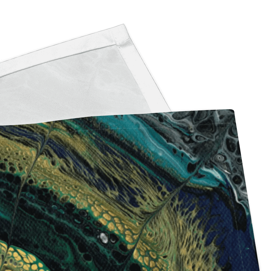 Midnight Halo - Abstract Acrylic Ring Pour 'Midnight Circles', Set of 4 Printed Napkins - Artistic Touch for Dining product image (8)