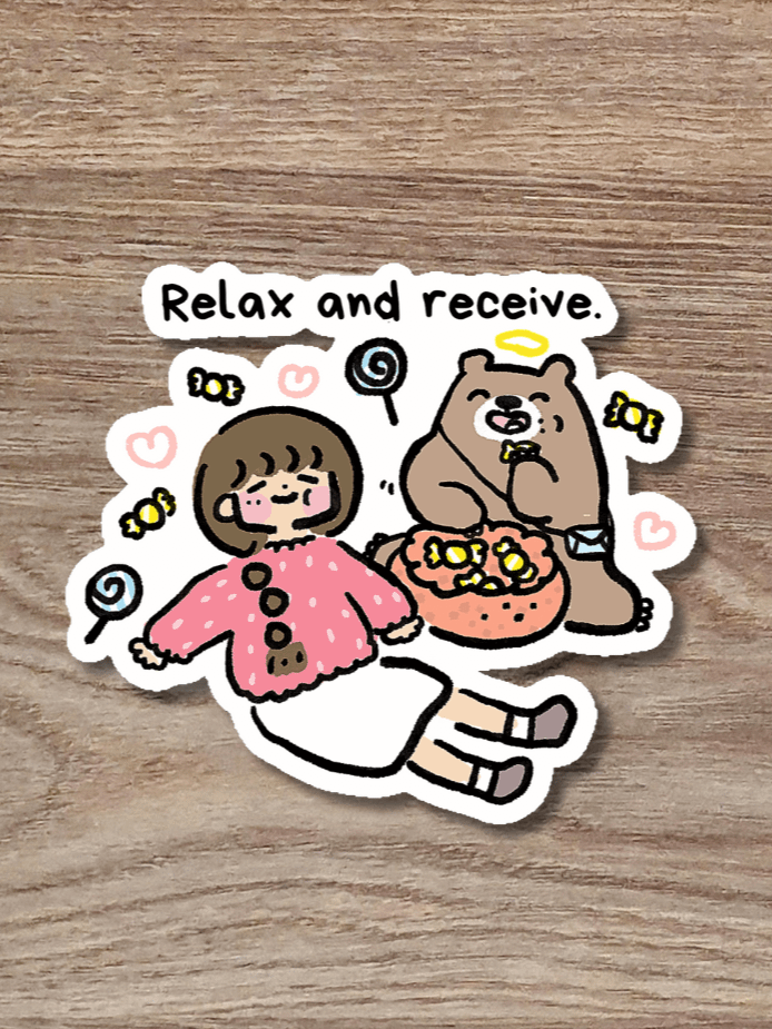 Relax & Receive | Positivity Glitter Sticker product image (1)