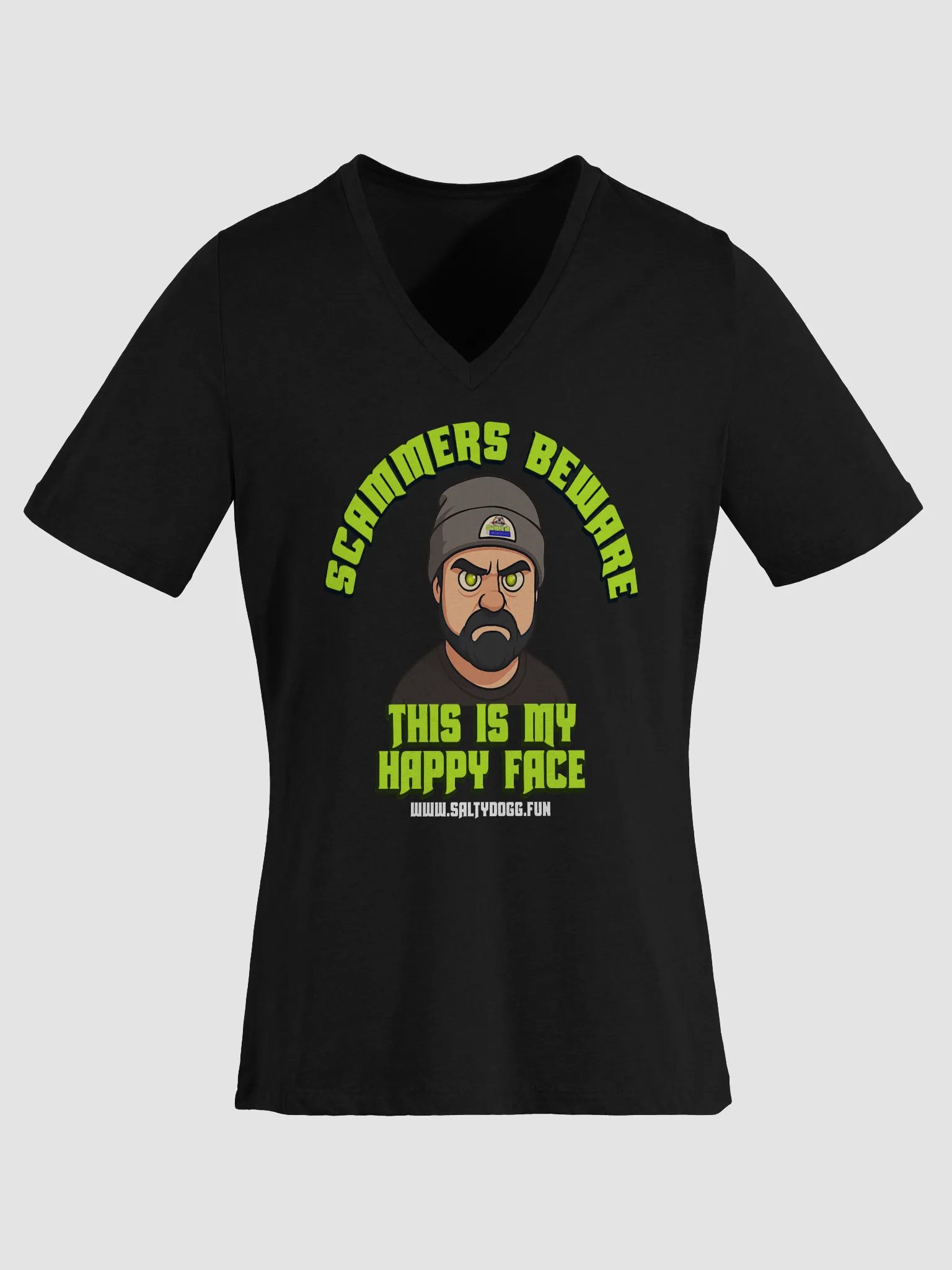 Scammers Beware V Neck Ladies T-Shirt product image (3)