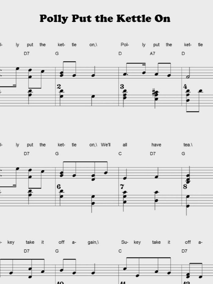 Polly Put the Kettle On - CS - Piano sheet music product image (1)