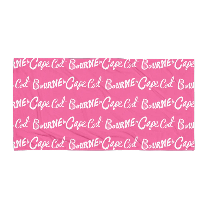 BRN.2C.C.™ | Coastal Classic Beach Towel | All-Over Horizontal Logo Print | Vibrant Colors for Salty Souls | White Logo on Brilliant Rose product image (1)