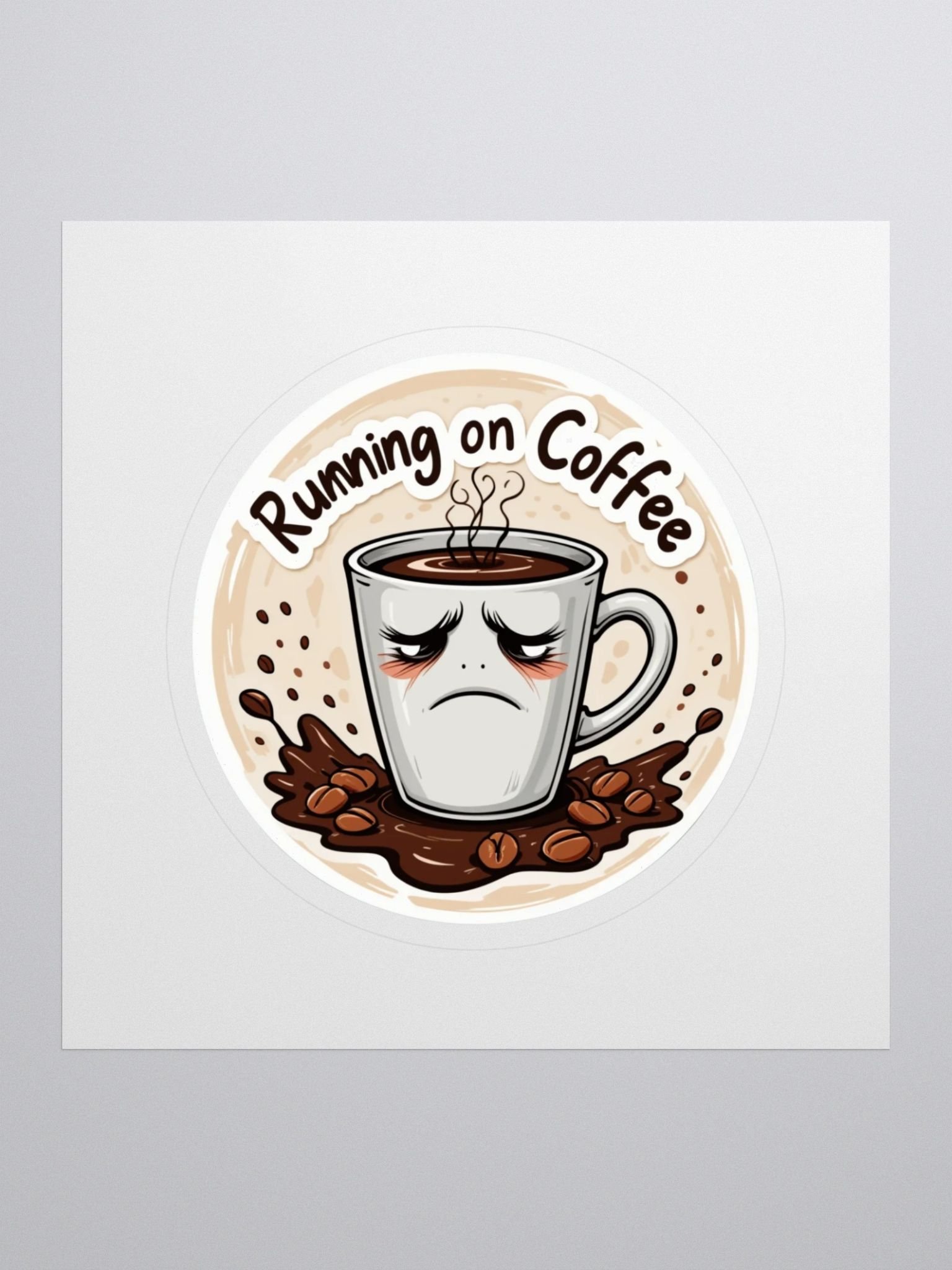 Grumpy Coffee Cup Kiss Cut Stickers product image (1)