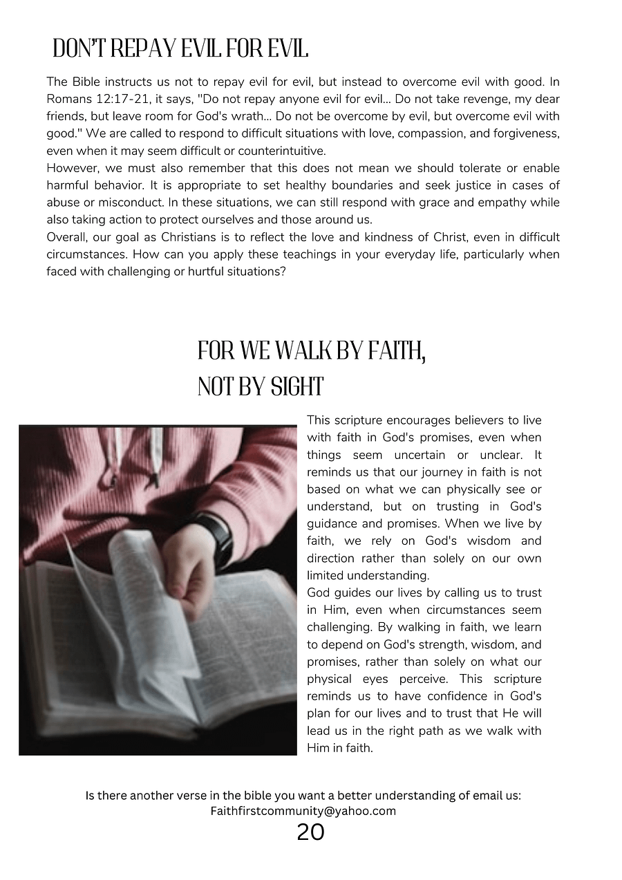 Faith first magazine vol. 1 product image (3)