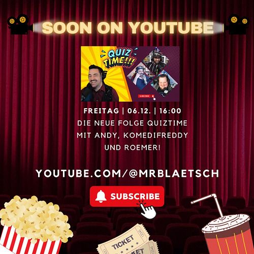 Diesen Freitag auf Youtube: Die neue Quiztime Folge mit den Gästen @safespacetv, @komedifreddy und @roemer_24. Es war mir ein...