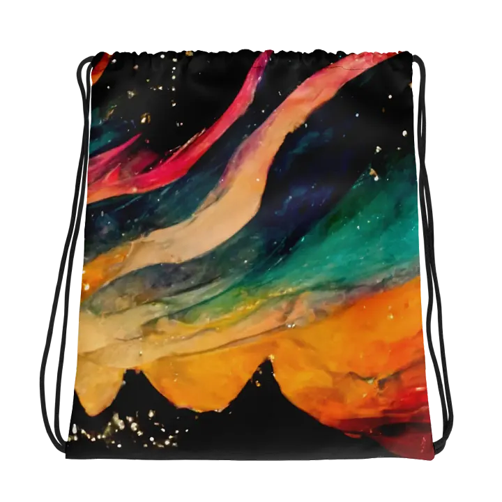 Flame Wave All-Over Drawstring Bag product image (1)