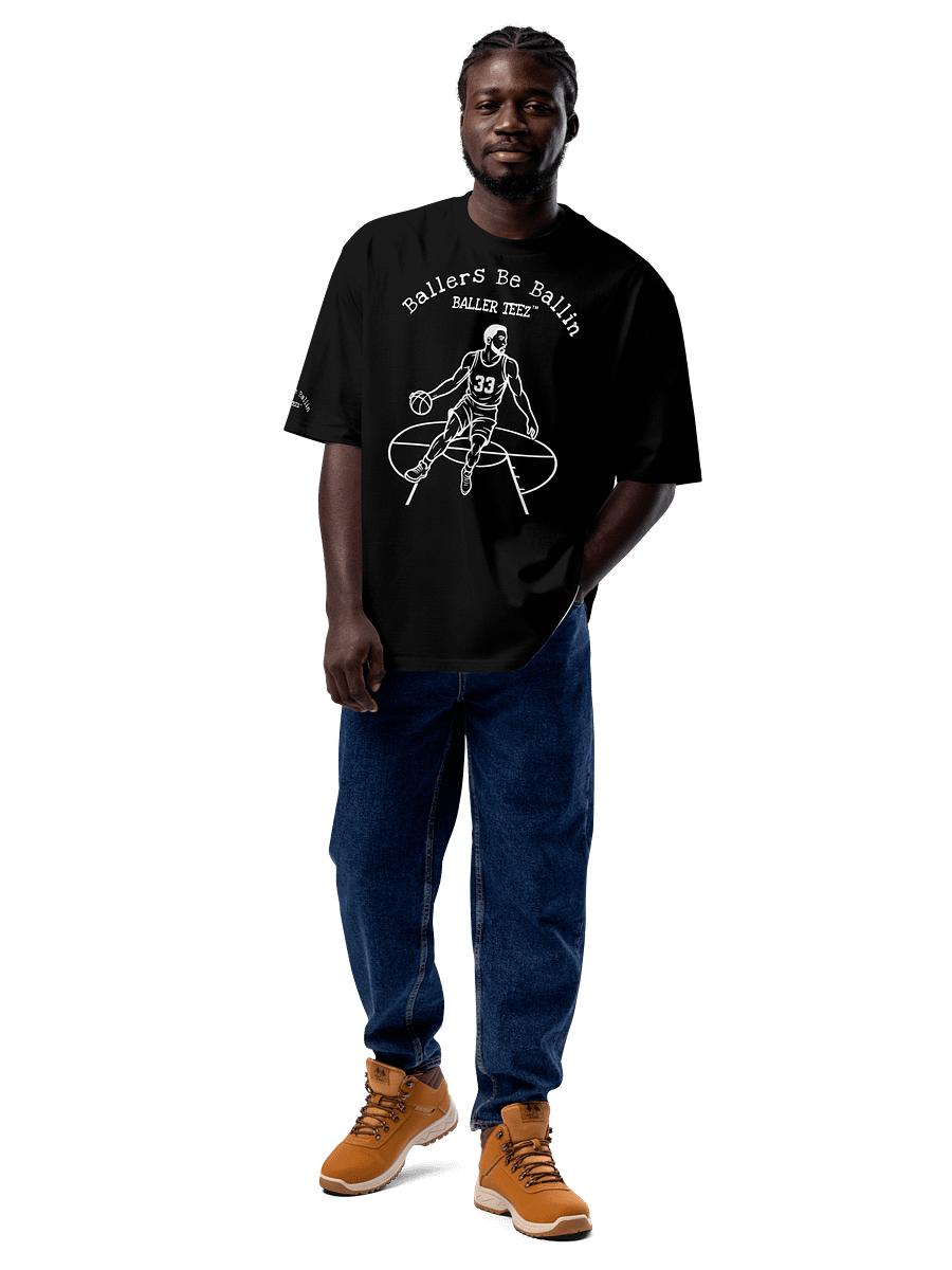 Baller Teez Oversized Black Heavyweight Tee product image (3)