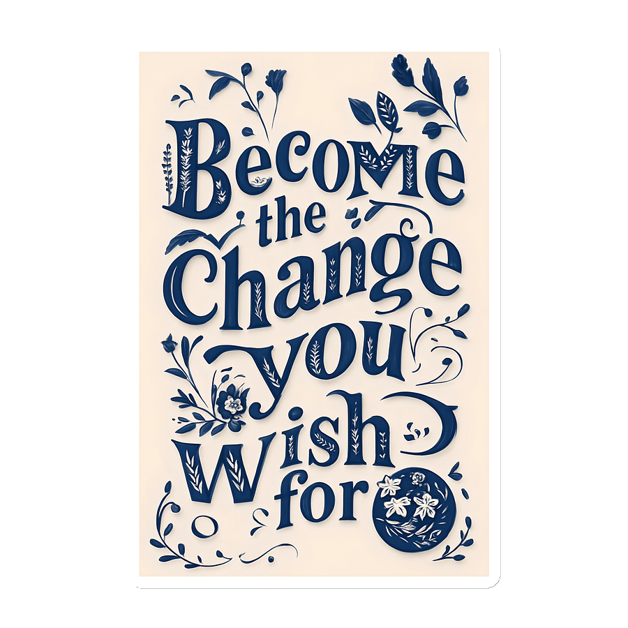 Become the Change You Wish For – Minimalist Typography Magnet product image (1)