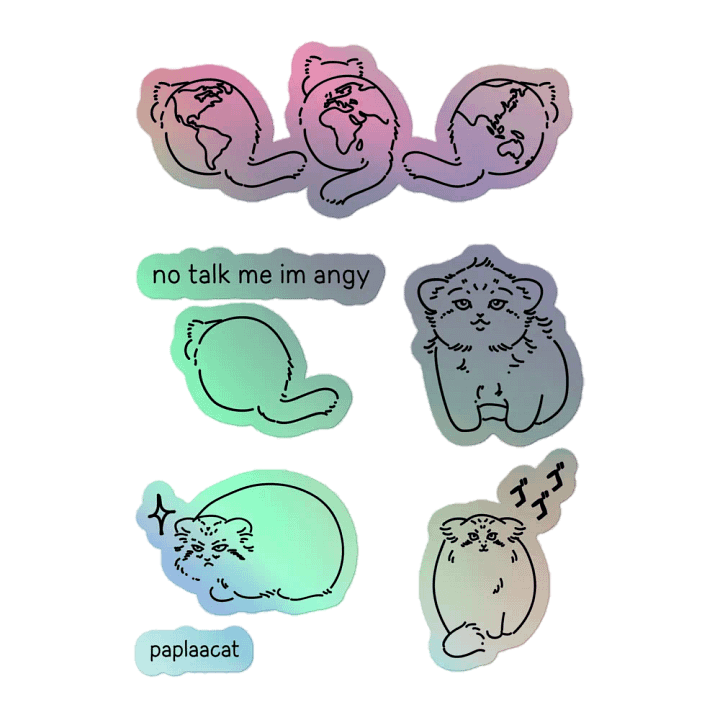 Manul Holo Sticker Set product image (1)