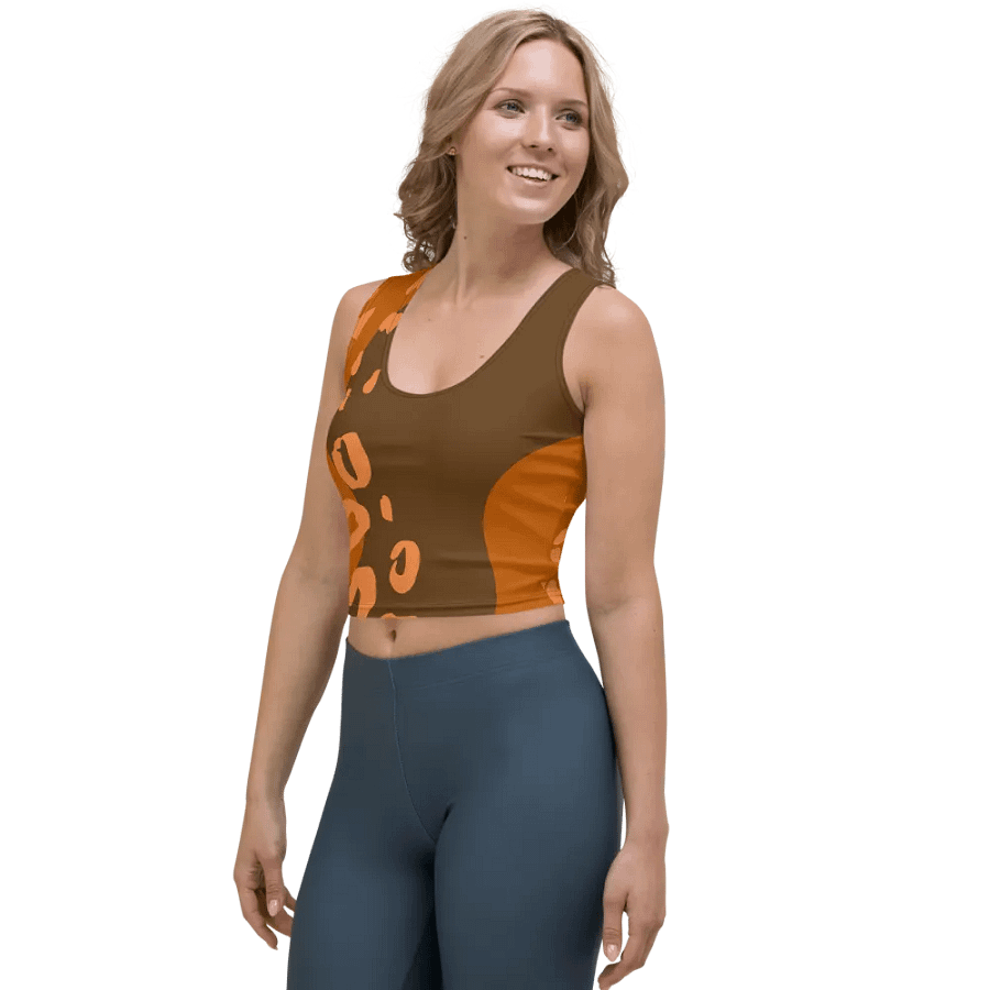 Orange Wave All-Over Crop Top product image (3)