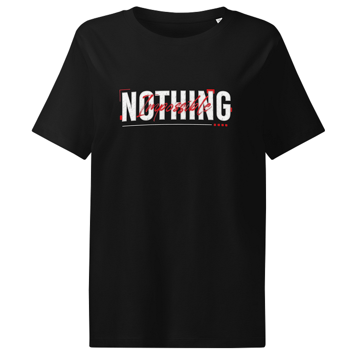 Women's Organic Ribbed Neck T-Shirt Stanley/Stella Nothing Impossible White/Red Graphic product image (1)