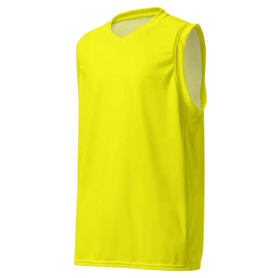 Plain Color Yellow Basketball Jersey product image (3)