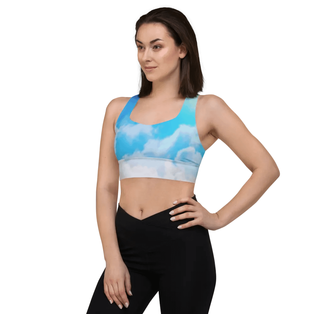 Blur cloud rainbow Design Longline Sports Bra - v6 product image (1)