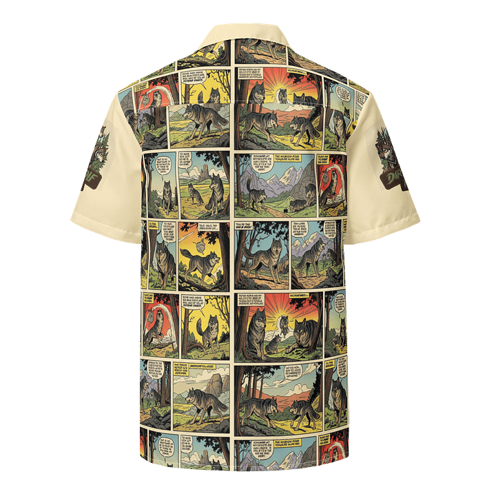 Vintage comic nature button up shirt product image (2)