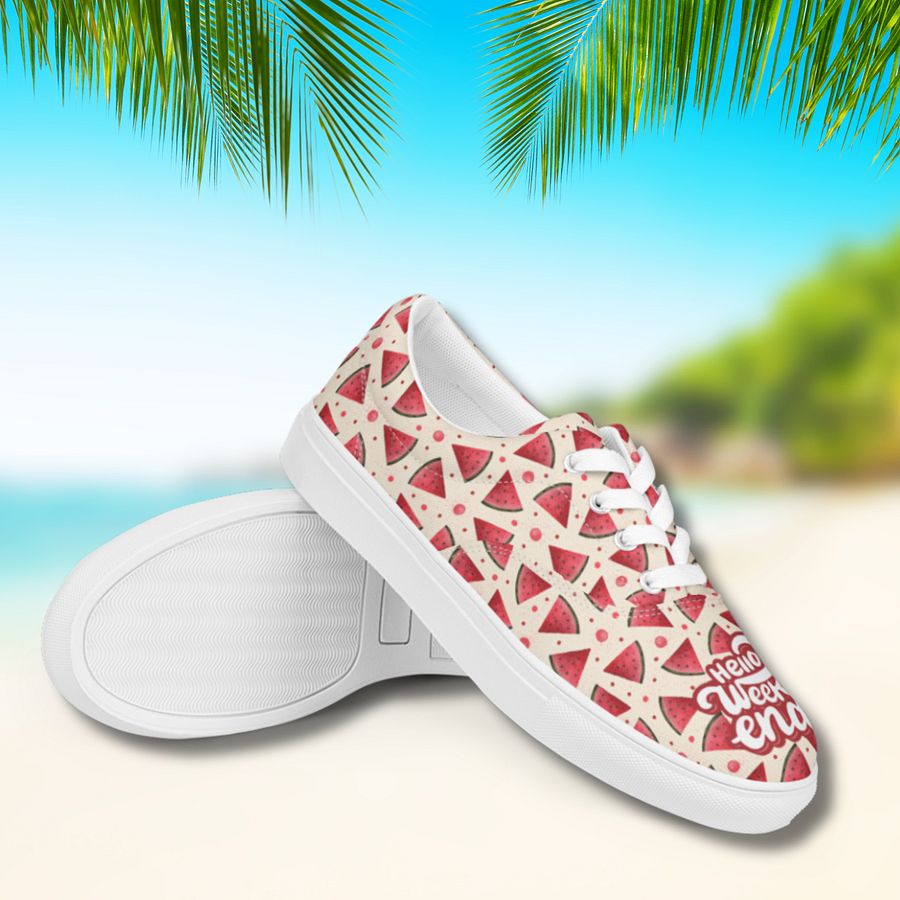 Hello Weekend Watermelon All Over Print Canvas Shoes product image (6)