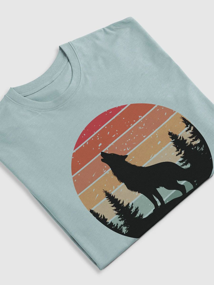 Howling Wolf In The Woods Retro Sunset T-shirt product image (30)