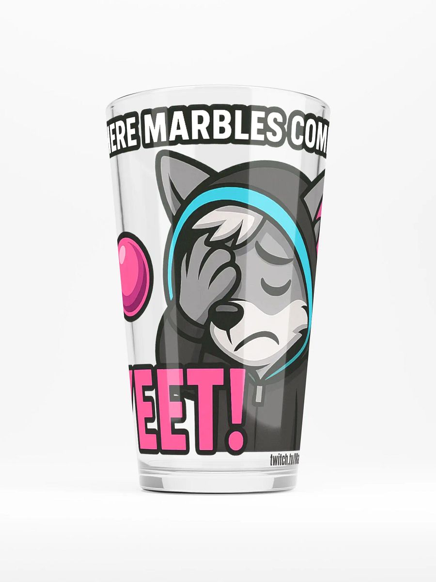 "WHERE MARBLES COME TO YEET!" PINT GLASS – Official Stream Mascot Edition product image (1)