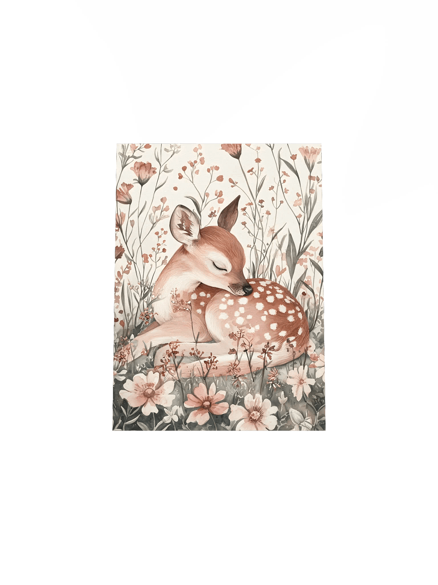 Cute Sleeping Brown Bunny in Daisies and Wildflowers product image (5)