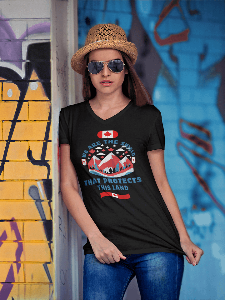 Canadian Shield Maple Women's V-Neck Tee product image (1)