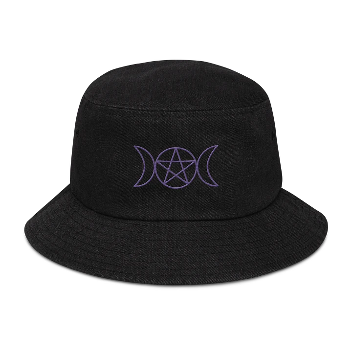 Protection Goddess Denim Embroidered Bucket Hat product image (1)