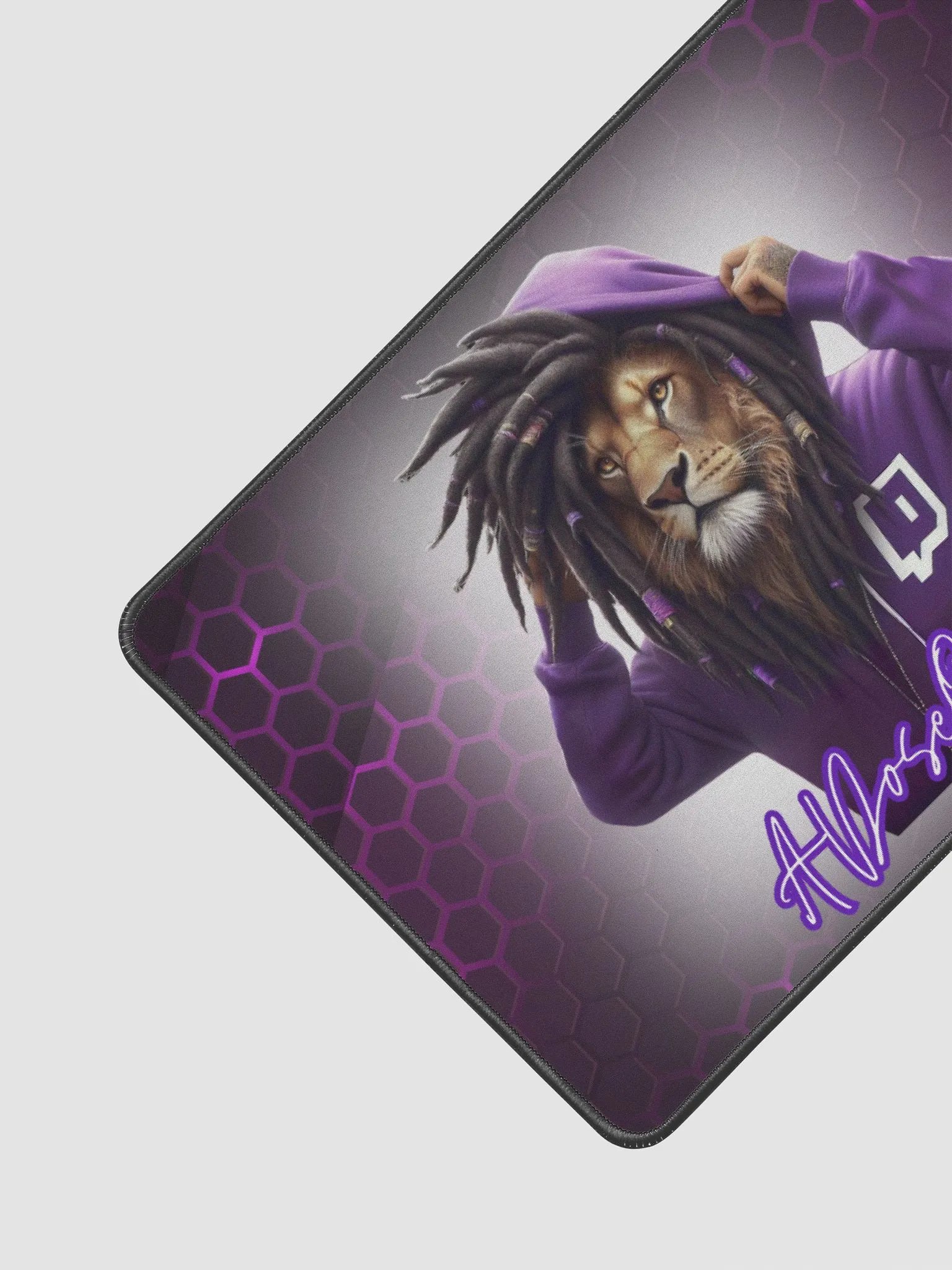 Purple Lion logo Desk Mat 12