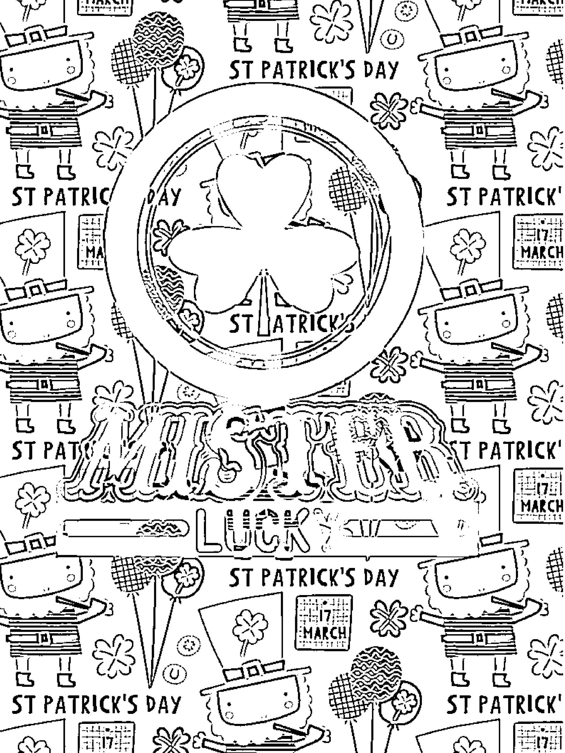 St. Patrick's Day Pattern and Quotes Coloring Book product image (4)