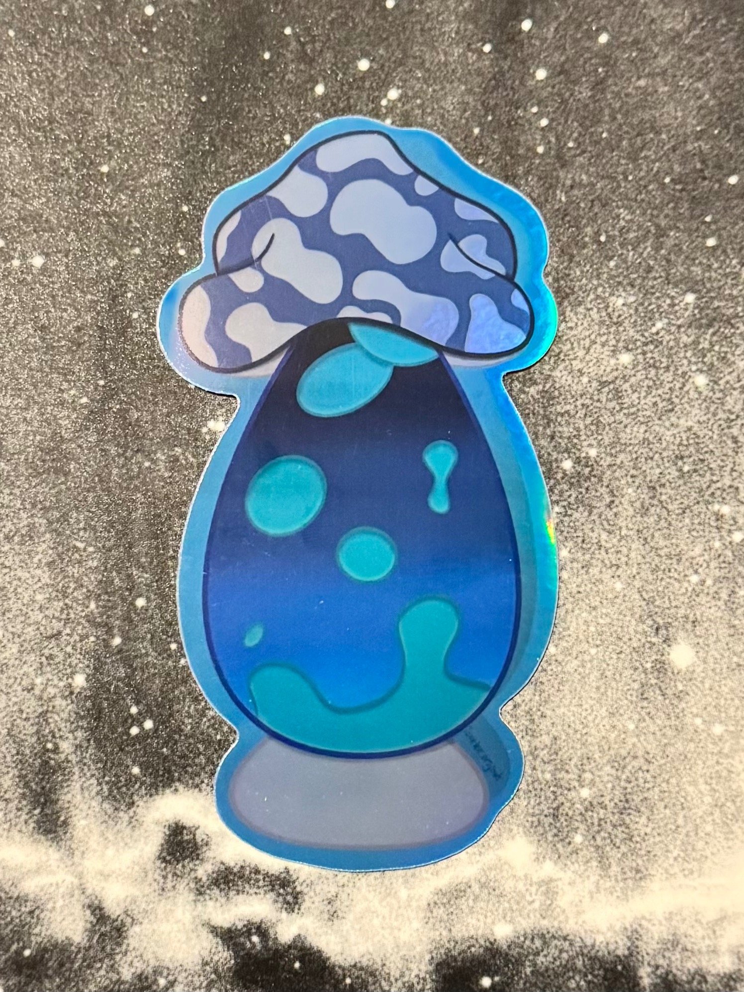 Holographic Mushroom Lava Lamp Sticker product image (1)