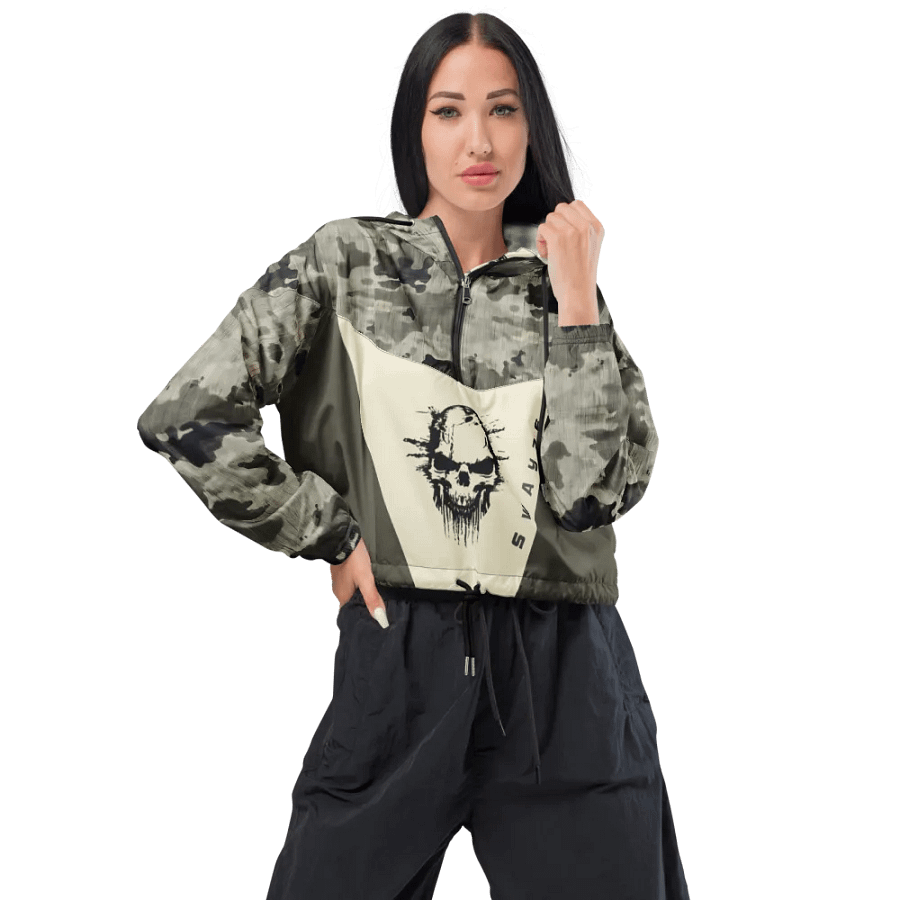 Rebel Gamer Camo Cropped Hoodie Windbreaker product image (3)