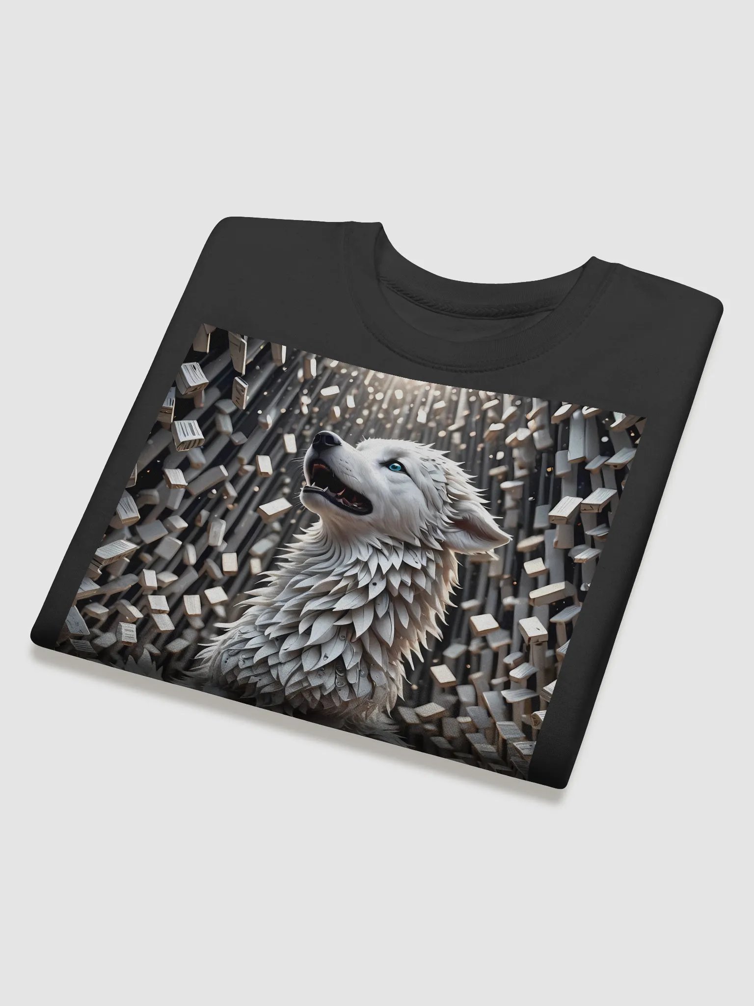 Futuristic white Wolf Feather Sweatshirt product image (4)