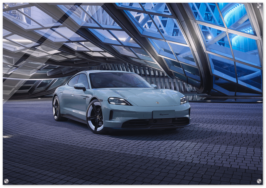 BLUE CAR GLOSSY ACRYLIC PRINT product image (1)