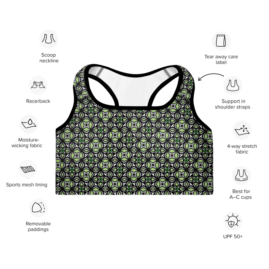 Aromantic Abstract (1) - Padded Sports Bra product image (7)