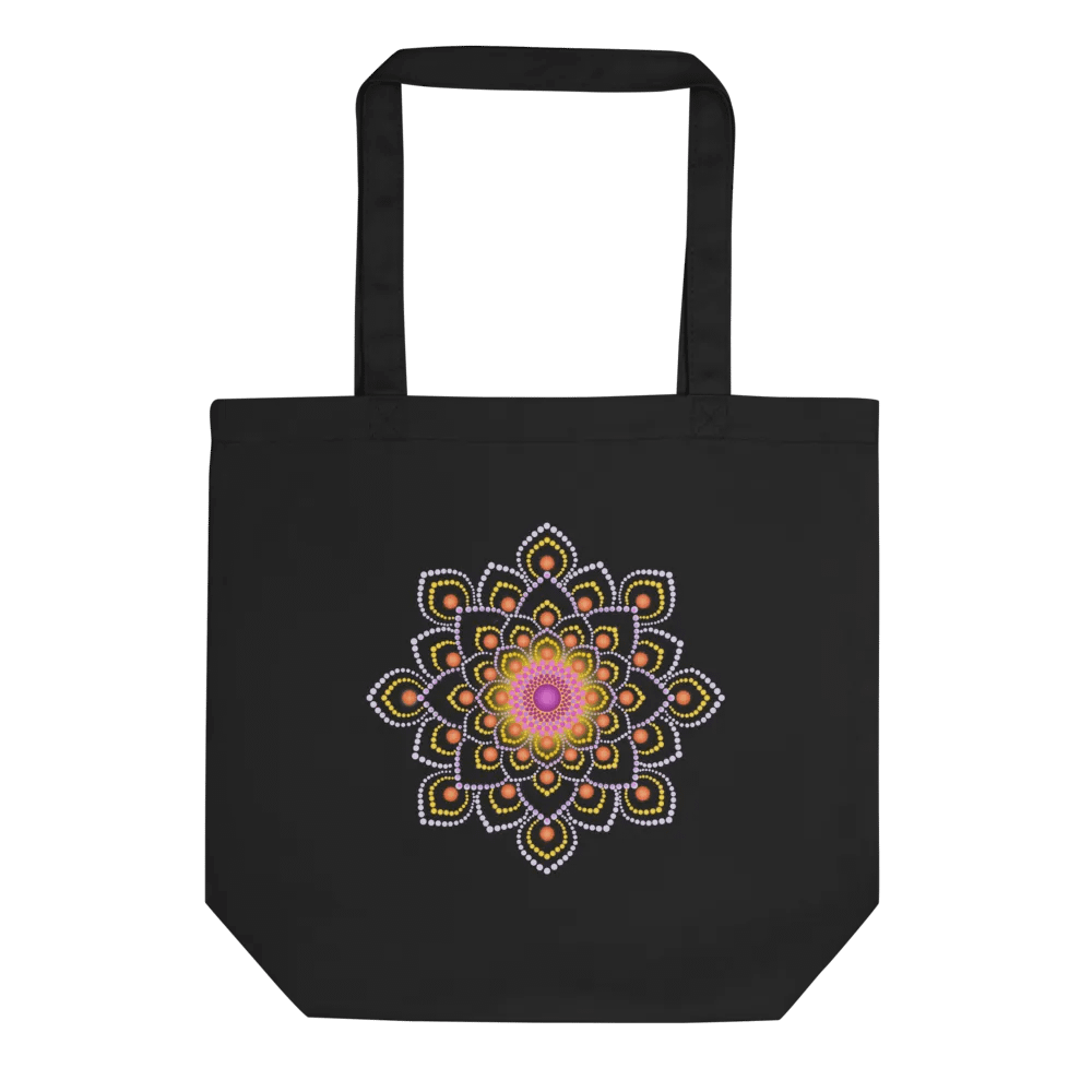 Simple Colorful Dot Mandala Eco-Friendly Organic Tote Bag product image (4)