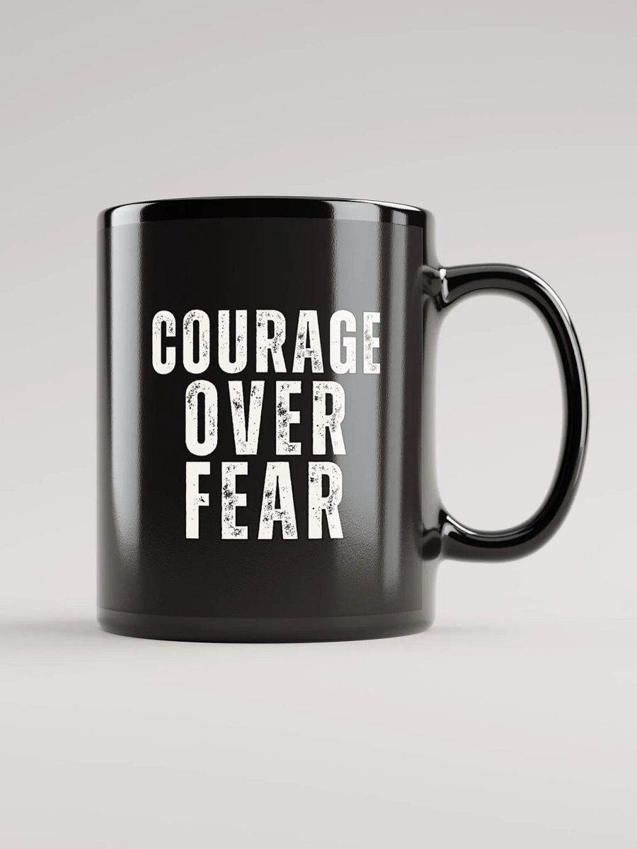Courage Over Fear Black Glossy Mug product image (1)