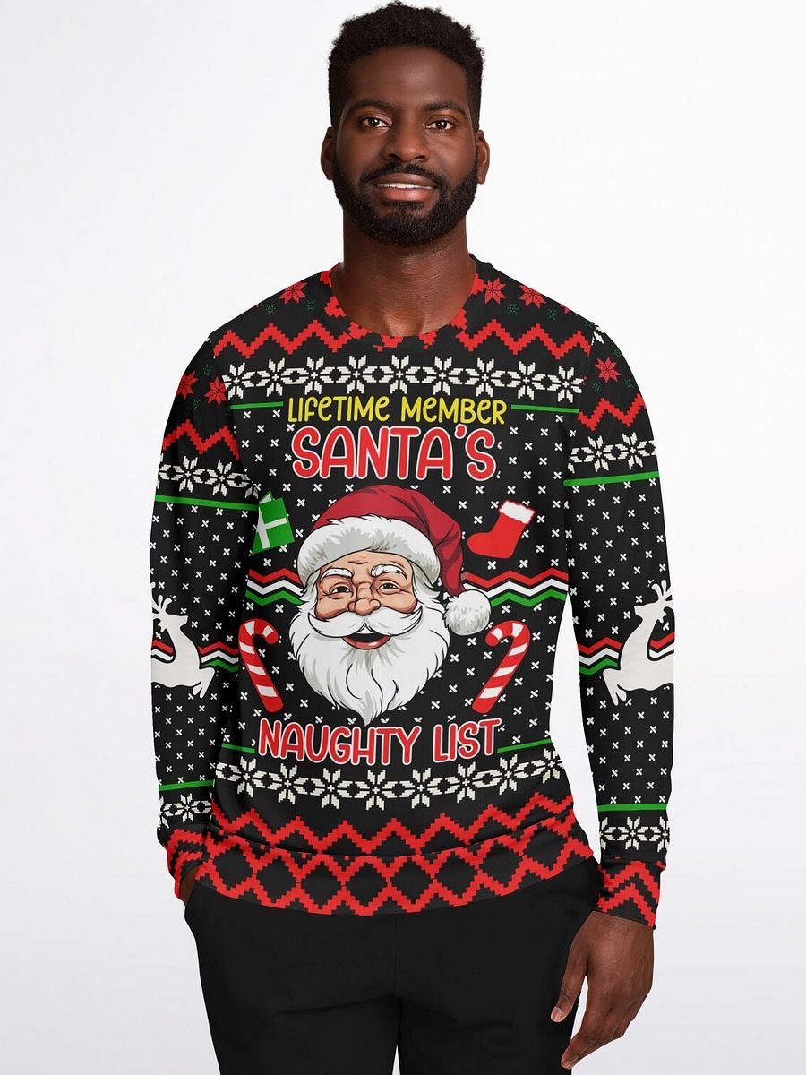 “Santa’s Naughty List Lifetime Member” Funny Christmas Sweatshirt | Naughty List Holiday Jumper | Cheeky Party Outfit | Unisex Xmas Gift product image (5)