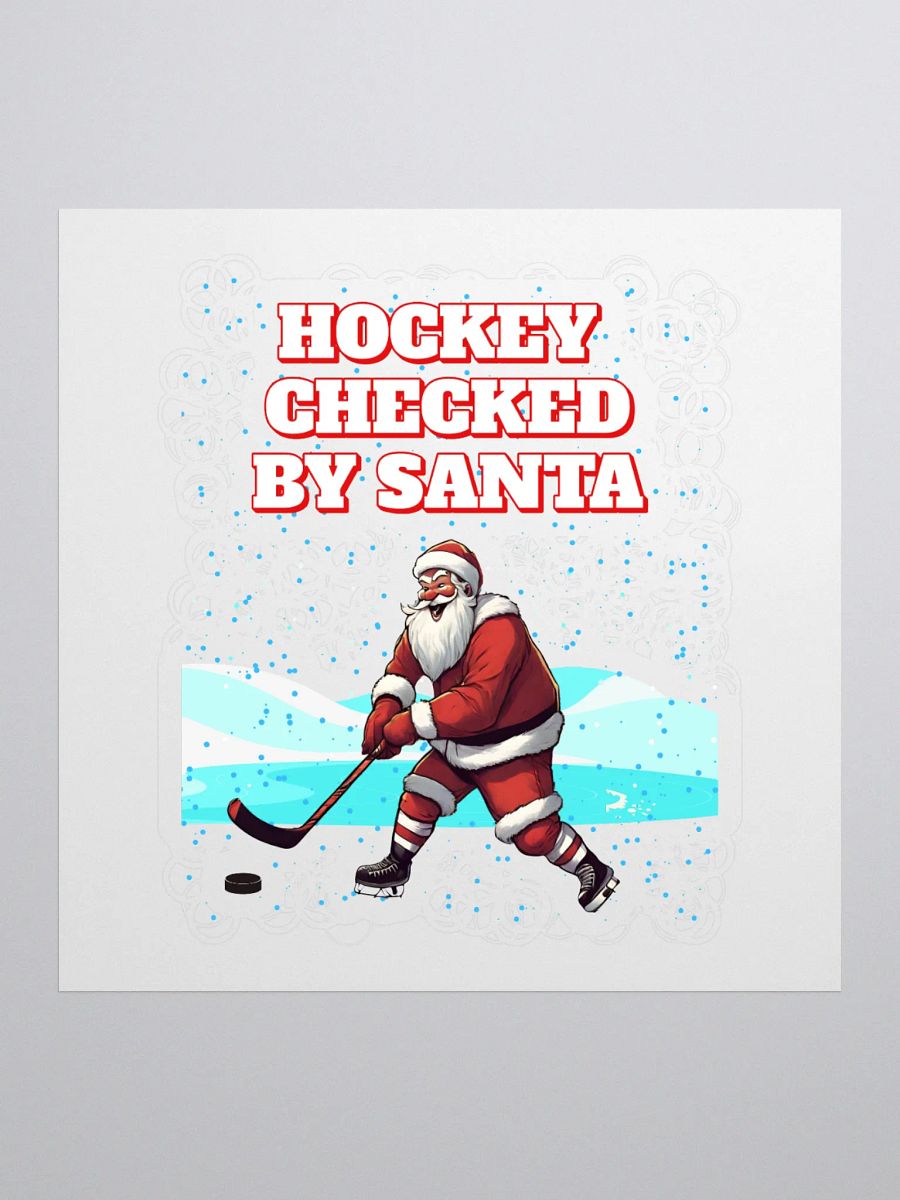 Hockey Checked By Santa Christmas Sticker product image (1)